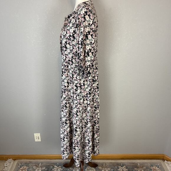 Natural Life Womens Tiered Floral Midi Maxi Dress Size M Boho Pocket Puff Sleeve - Picture 6 of 11